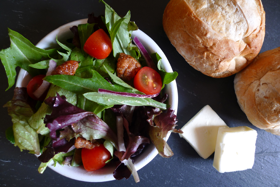 Bistro Salad and Rolls with Butter